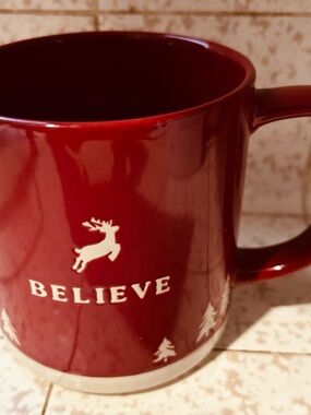 Place Time Believe Red Christmas Mug 16oz